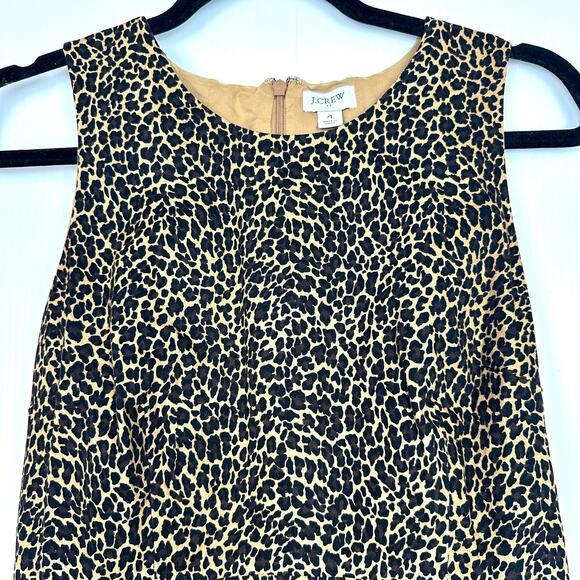 J. Crew Leopard Print Sleeveless Sheath Dress Size 4 - Picture 6 of 11